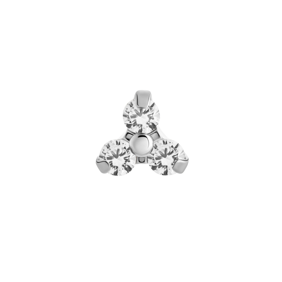 Tilum Internally Threaded Titanium Jewelled Trinity Top – Small
