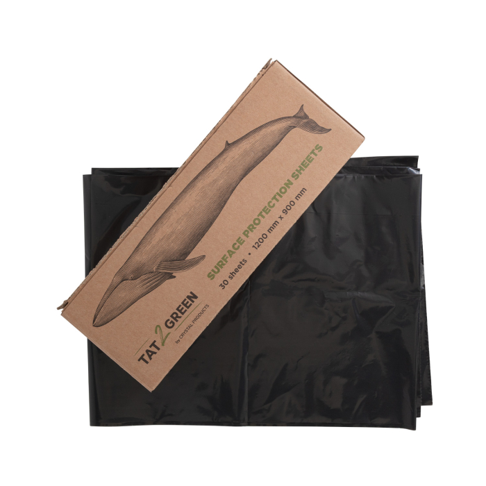 Box of 30 Tat2Green - Black Surface Protection Sheets - 1200mm x 900mm