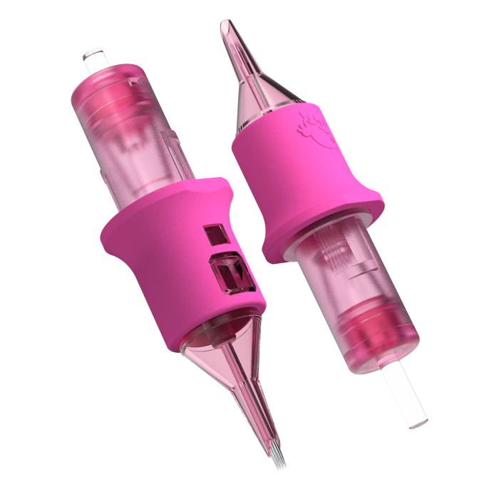 Box of 20 Ghost Pink Needle Cartridges - Round Shader Long Taper
