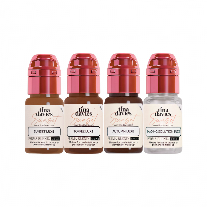 Perma Blend LUXE PMU Ink - Tina Davies Sunset Brow Collection - Complete Set of 4x15ml