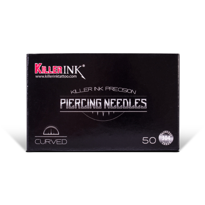 Box of 50 Killer Ink Precision Curved Piercing Needles (14G-20G)