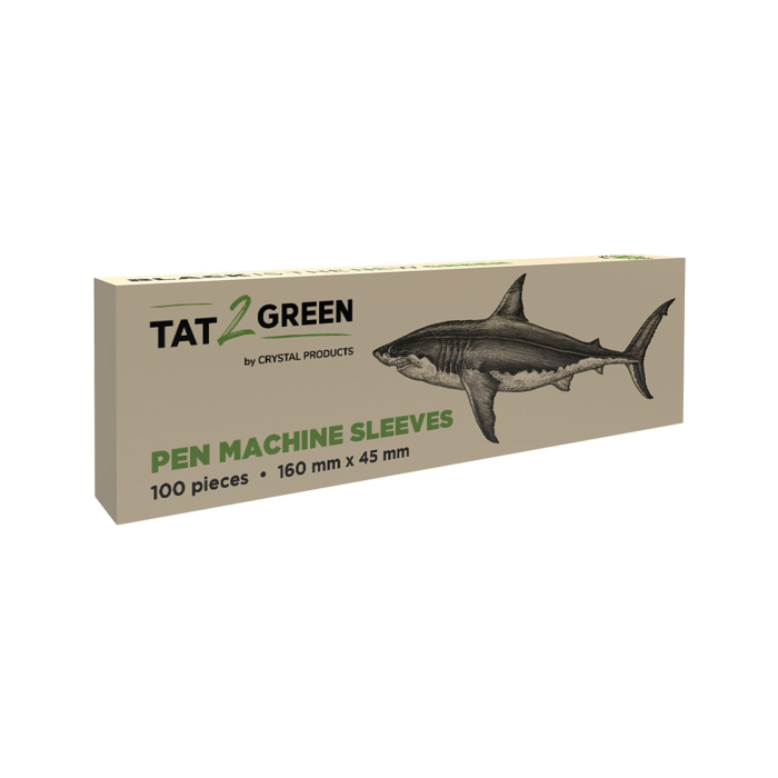 Box of 100 Tat2Green - Black Pen Machine Sleeves