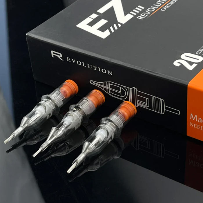 Box of 20 EZ Revolution Cartridges Long Taper - Round Shader