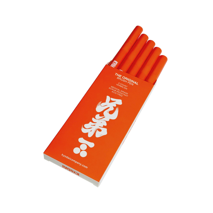 Pack of 5 Kyodai Firm Tip Brush Pen - Kyodai Vermillion