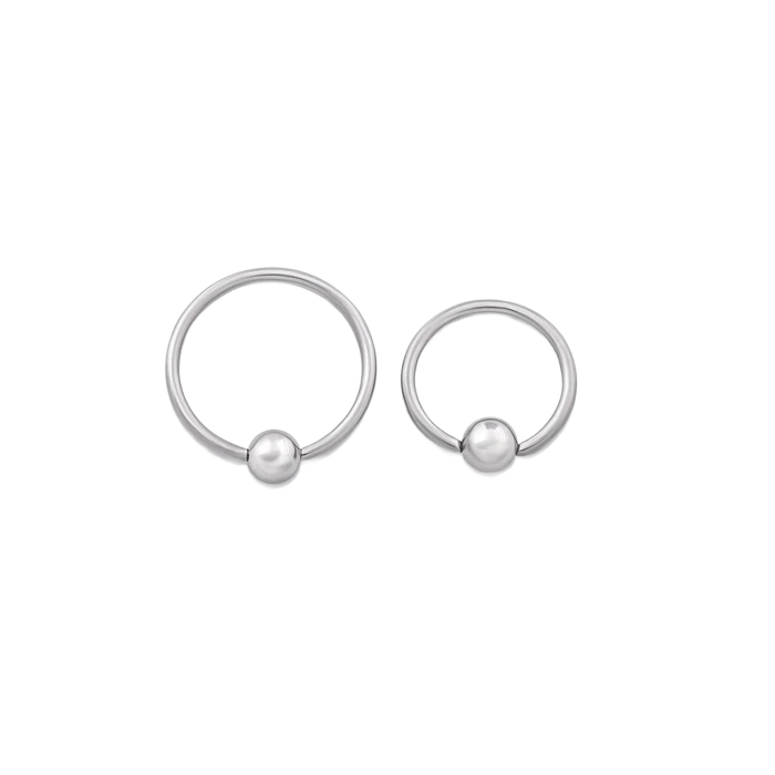 Tilum Titanium Captive Bead Ring with Ball