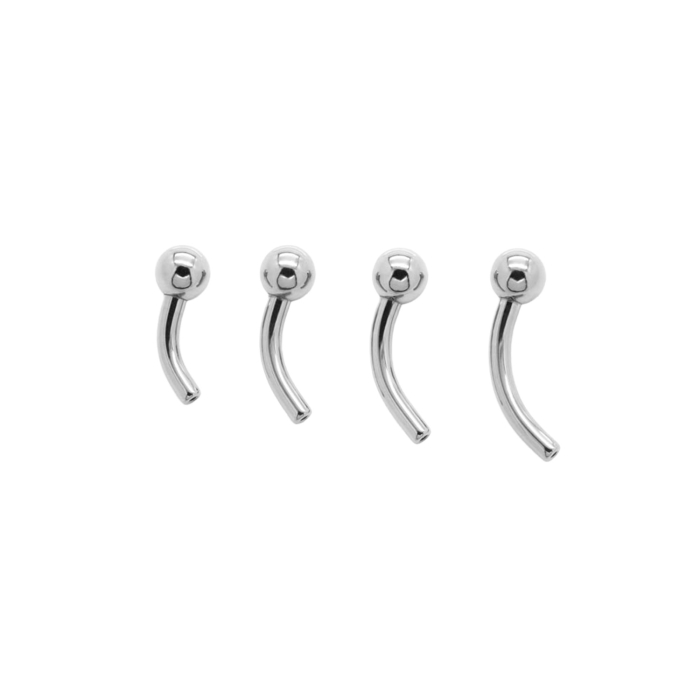 Tilum Titanium Threadless Bent Barbell with Fixed Ball