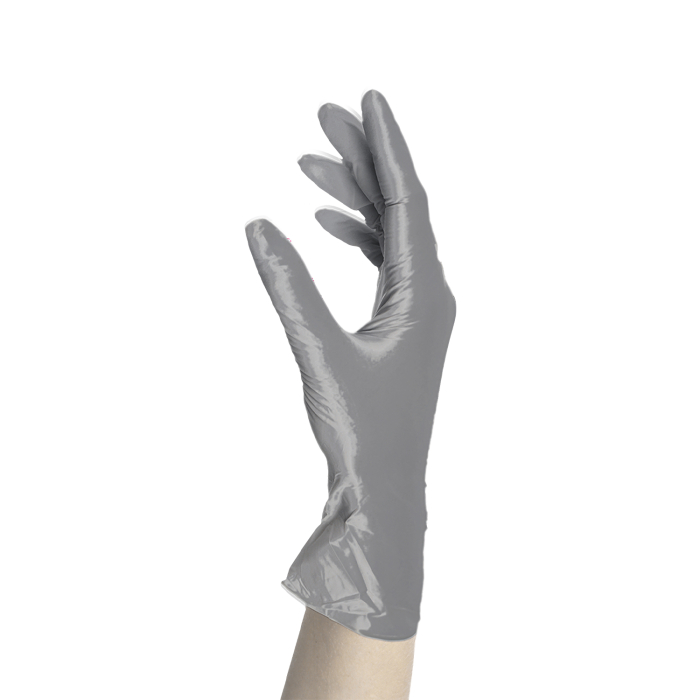 Box of 100 Unigloves Fancy Gloves Nitrile Silver