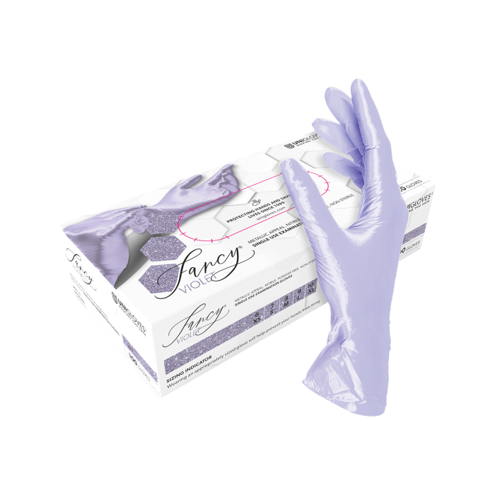 Box of 100 Unigloves Fancy Gloves Nitrile Violet
