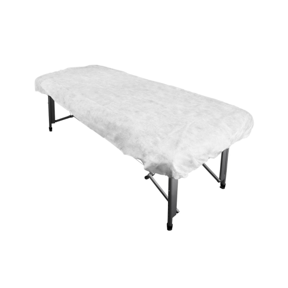 Disposable fitted table cover on portable table pack of ten