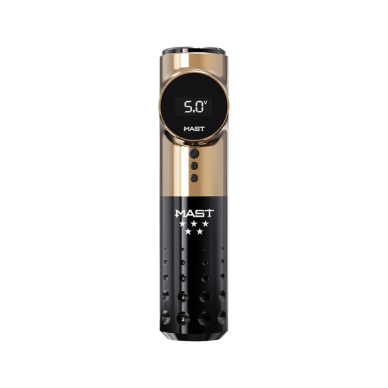 Dragonhawk Mast Archer 5 Star Series Pro Wireless Pen Tattoo Machine - Black & Gold - 3.5mm Stroke