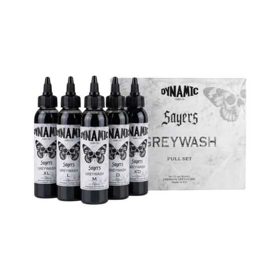 Dynamic Tattoo Ink - Platinum - Sayers Greywash Set 5x 120ml