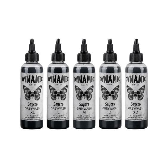 Dynamic Tattoo Ink - Platinum - Sayers Greywash Set 5x 120ml
