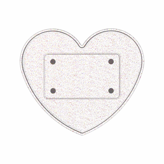 Ghost Heart Glitter Tray Top (Tray Only)