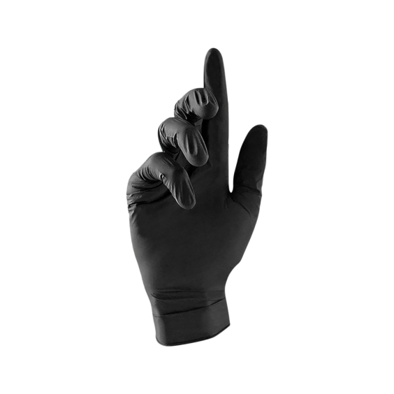 Box of 100 Black Unicare Nitrile Gloves