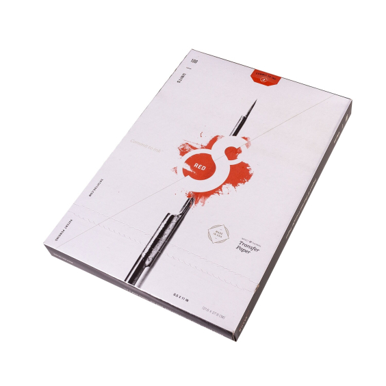 S8 Red Tattoo Stencil Paper 100 Sheets (8.5" x 11")