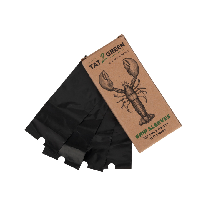 Box of 100 Tat2Green - Black Barrier Grip Sleeves