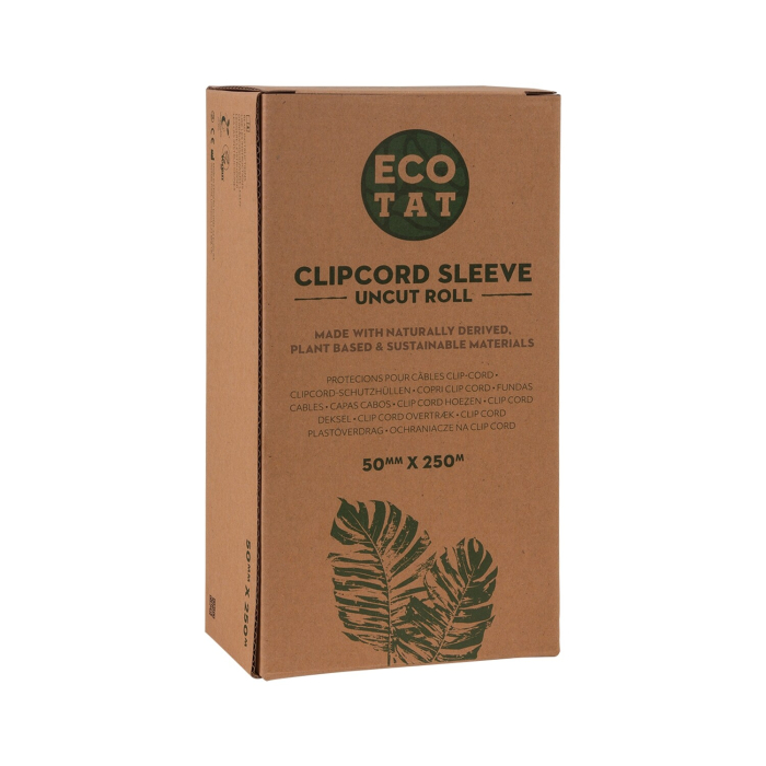 ECOTAT Clip Cord Sleeves - 250m Roll Uncut - 50mm