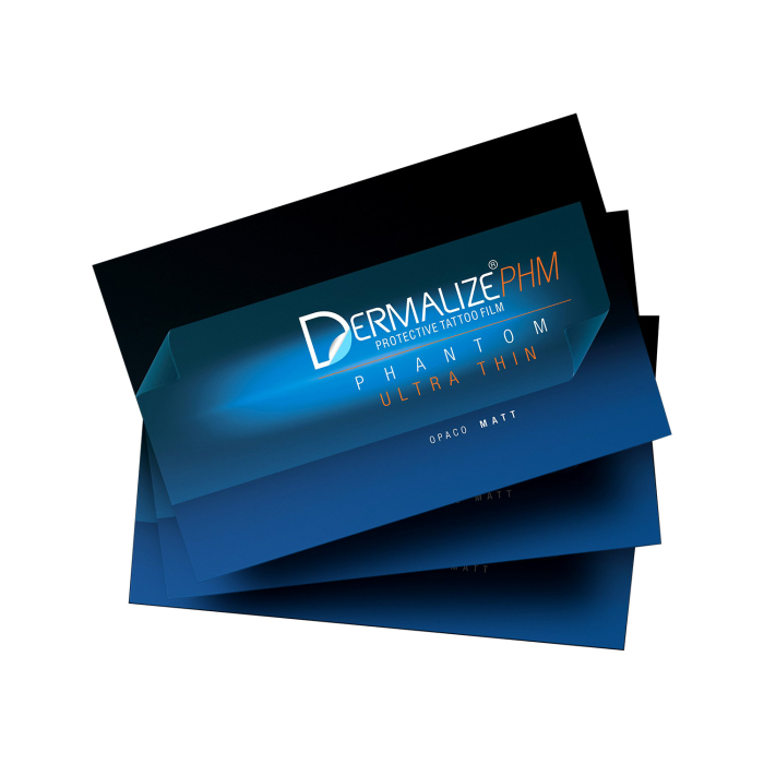 Pack of 7 Pre-Cut Sheets of Dermalize Phantom - Ultra-Thin Protective Tattoo Film - 15 x 10cm