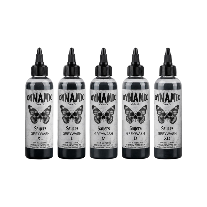 Dynamic Tattoo Ink - Platinum - Sayers Greywash Set 5x 120ml