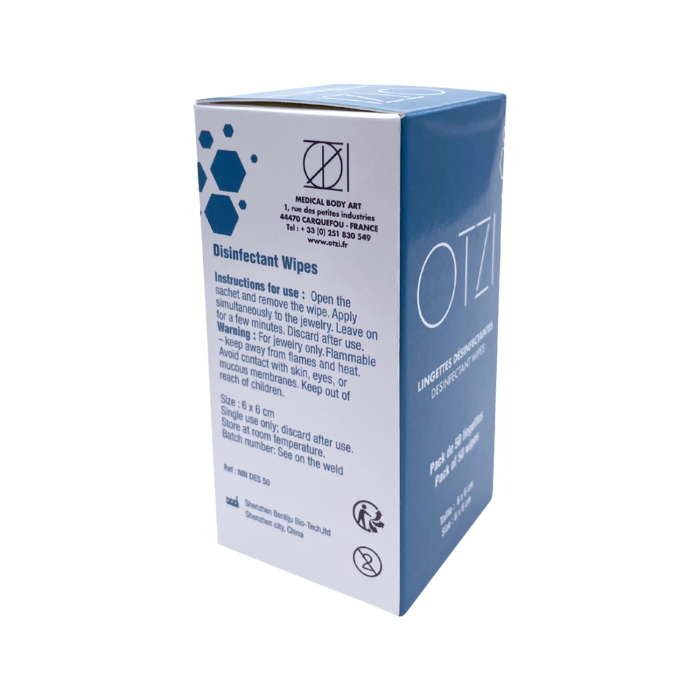 Pack of 50 Disinfectant Wipes For Jewellery