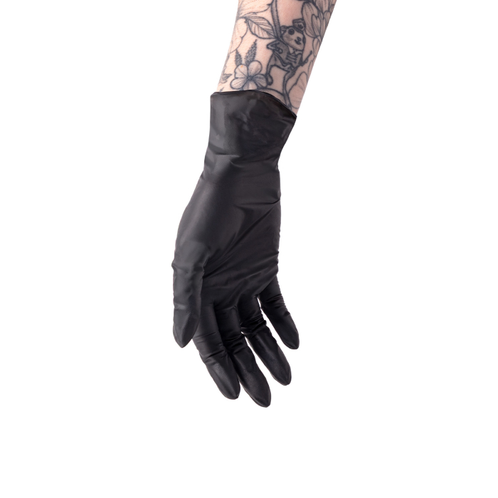 Box of 100 Saferly Black Nitrile Gloves - Case of 10