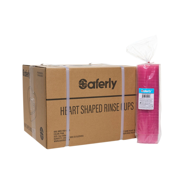 Saferly Heart Shaped Rinse Cups Pink - 150ml