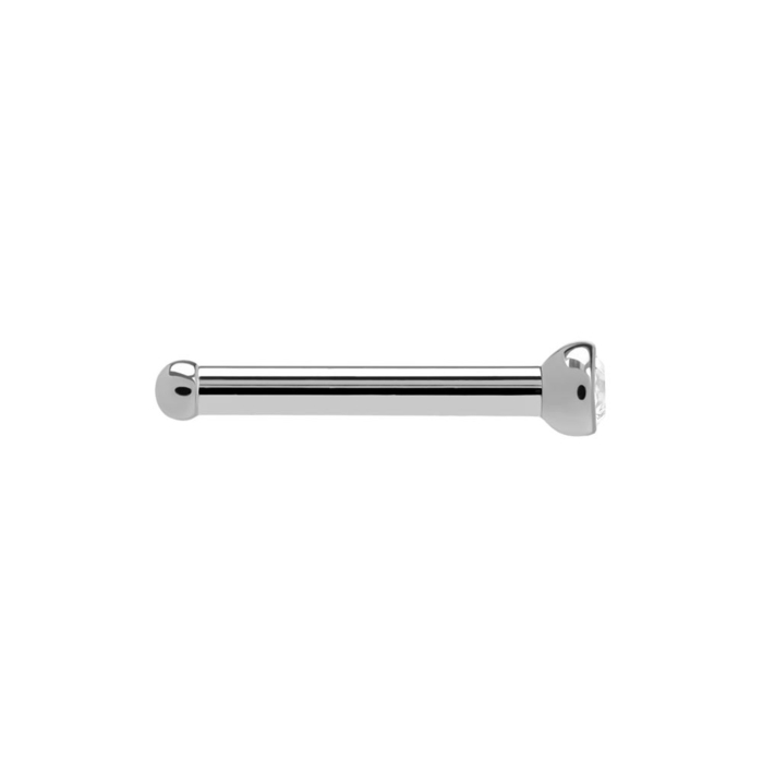 Tilum Titanium Nostril Bone with Martini Bezel-Set Jewel