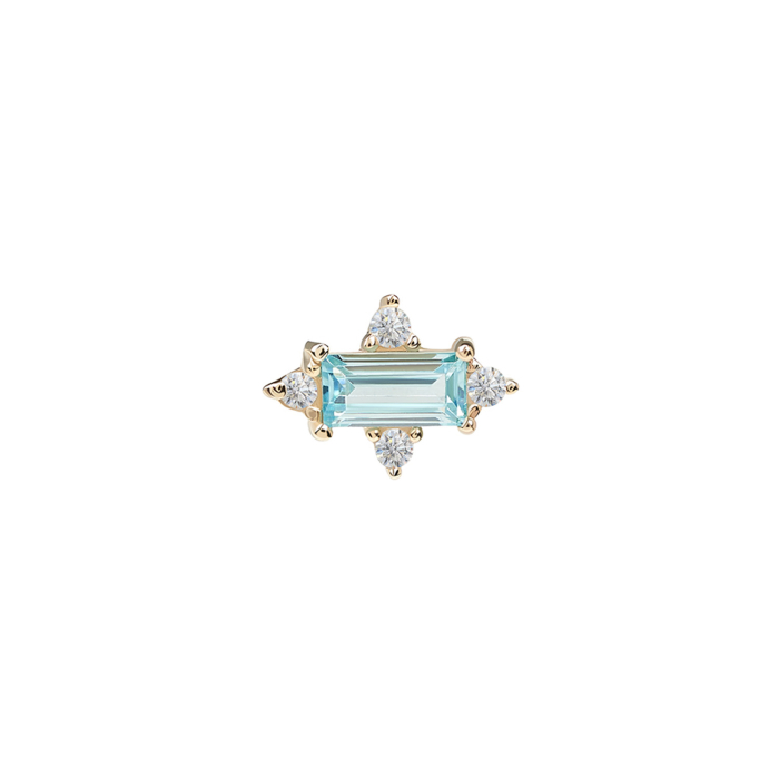 Tilum 14kt Yellow Gold Royal Baguette Threadless Top